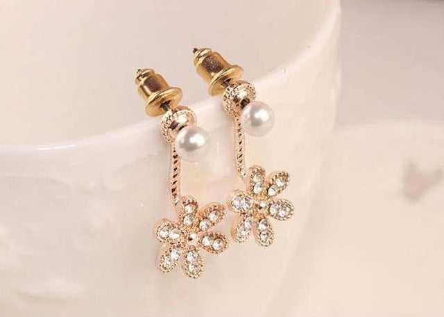 White Flower Earring