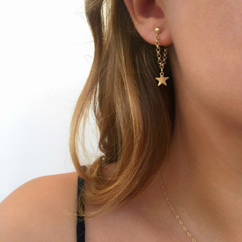 Gold Color Star Earring