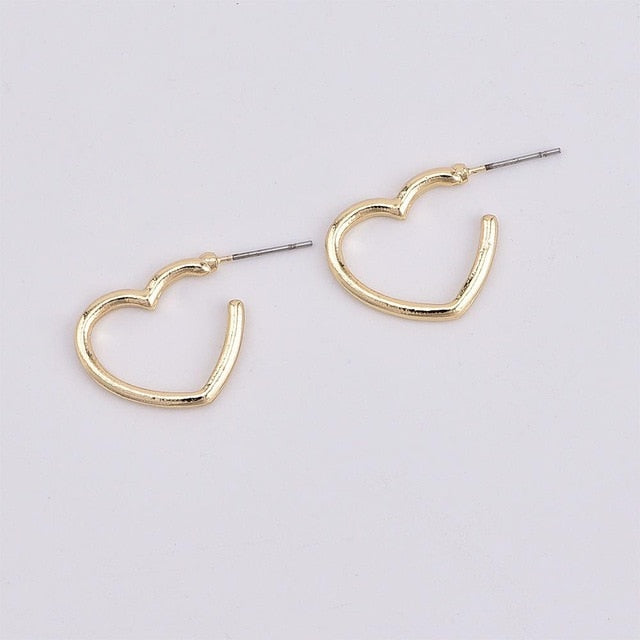 Gold Color Heart Earring