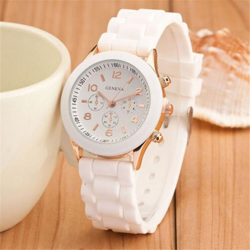 Pink Color Silicone Watch