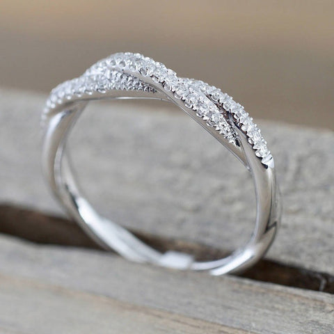 White Cubic Elegant Ring