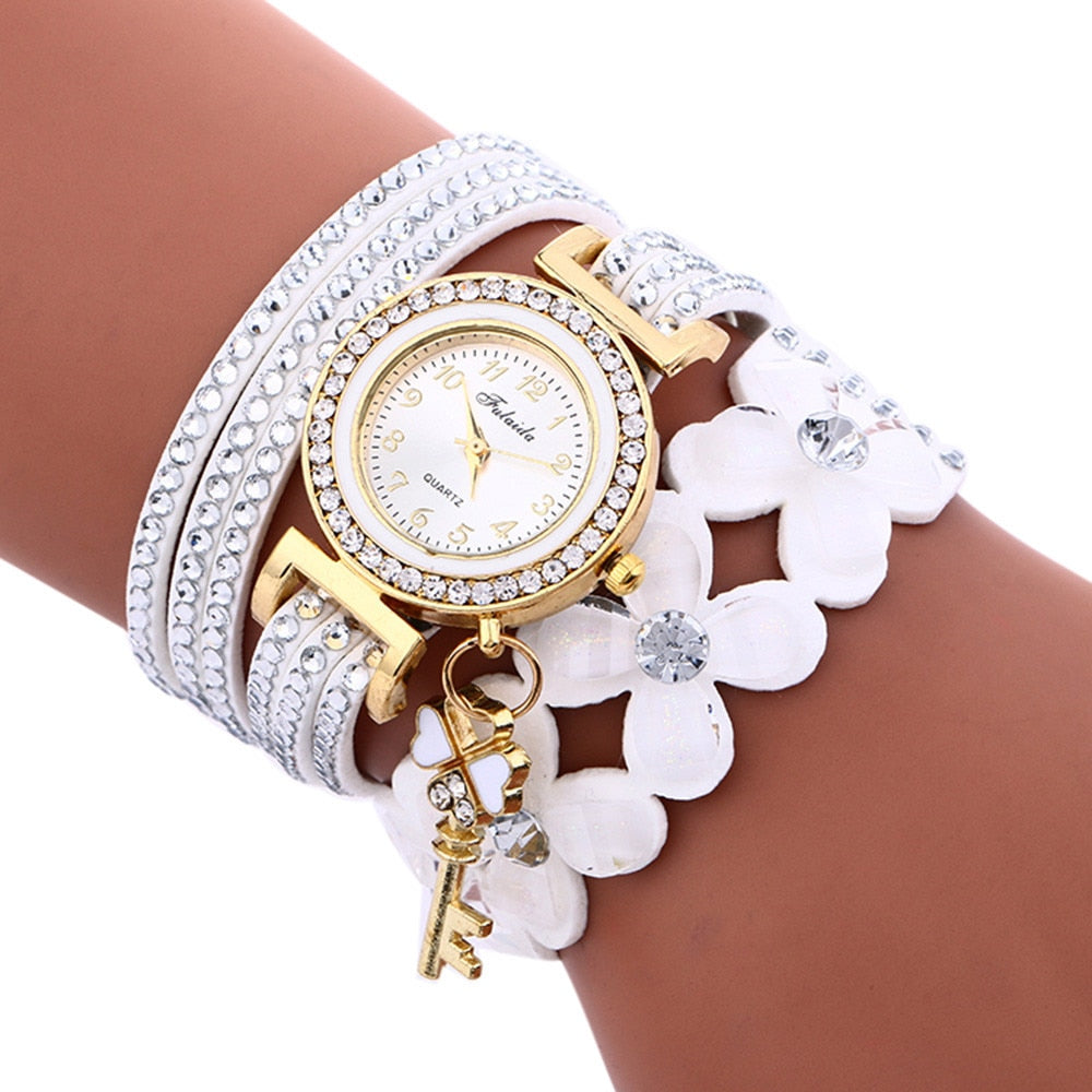 Diamond Leather Bracelet Watch