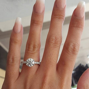 White Cubic Elegant Ring